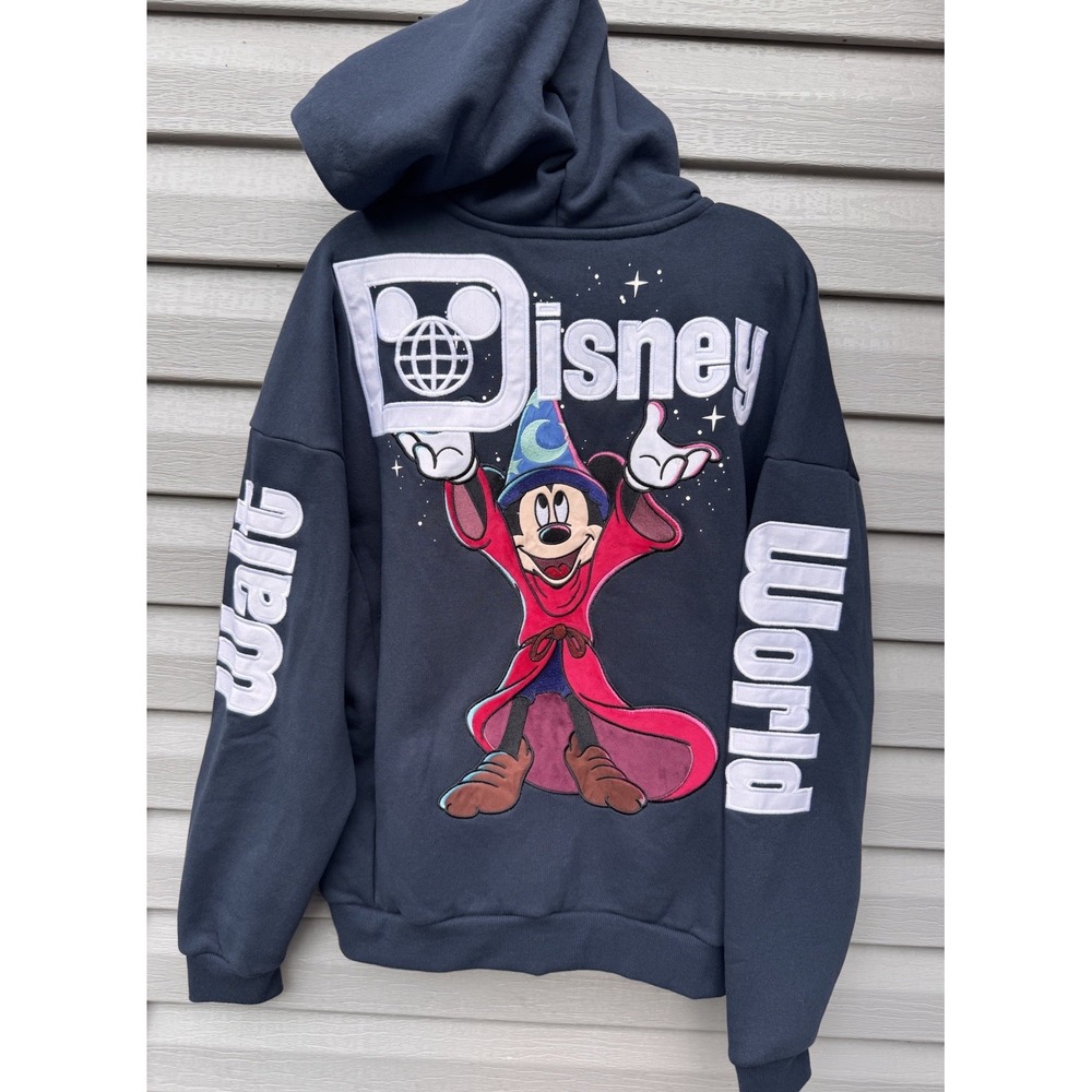 Disney Parks Sorcerer Mickey Mouse Zip Hoodie Adult Walt Disney World NWOT
